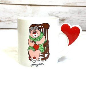 Love Mug Inc The Love Mug Coffee Cup Granny Bear Red Heart Handle Retro 80s